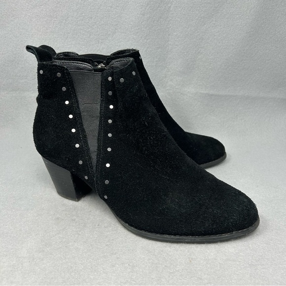 Vionic Landen Boots Womens 9 Black Suede Studded Side Zip Booties - Picture 2 of 11
